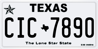 TX license plate CIC7890
