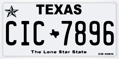 TX license plate CIC7896