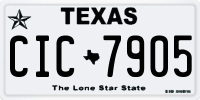 TX license plate CIC7905