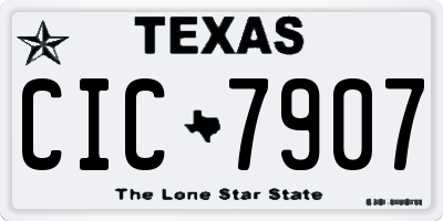 TX license plate CIC7907