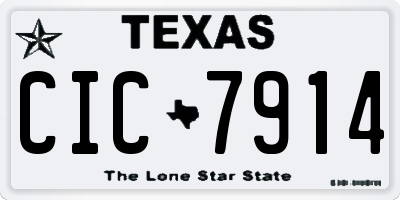 TX license plate CIC7914
