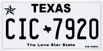 TX license plate CIC7920