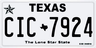 TX license plate CIC7924