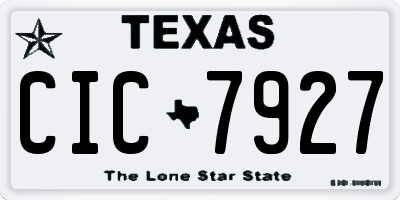TX license plate CIC7927