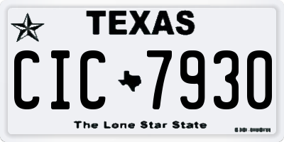 TX license plate CIC7930