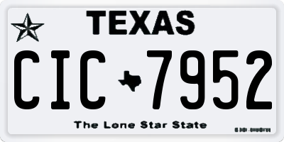 TX license plate CIC7952