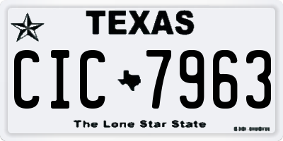 TX license plate CIC7963