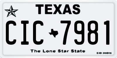 TX license plate CIC7981
