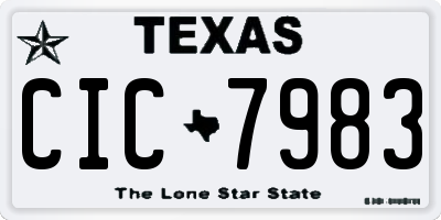 TX license plate CIC7983