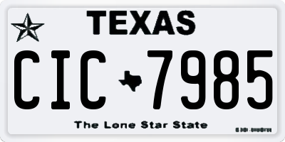 TX license plate CIC7985