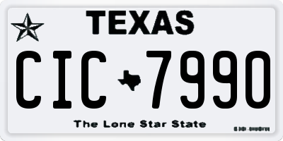 TX license plate CIC7990