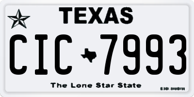 TX license plate CIC7993