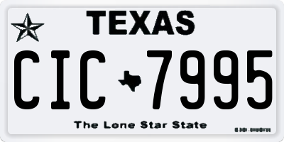 TX license plate CIC7995