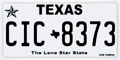 TX license plate CIC8373
