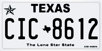 TX license plate CIC8612