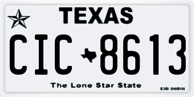 TX license plate CIC8613