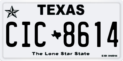 TX license plate CIC8614