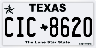 TX license plate CIC8620