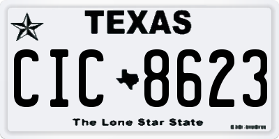 TX license plate CIC8623