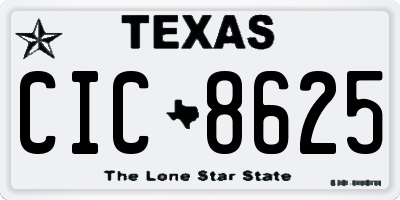 TX license plate CIC8625