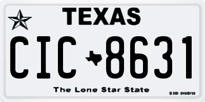 TX license plate CIC8631