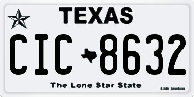 TX license plate CIC8632