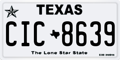 TX license plate CIC8639