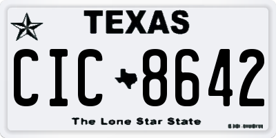 TX license plate CIC8642