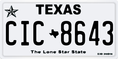 TX license plate CIC8643