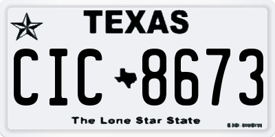 TX license plate CIC8673