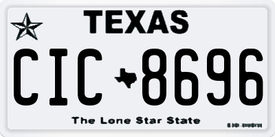 TX license plate CIC8696