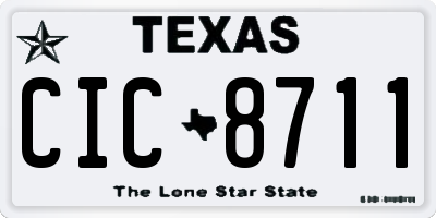 TX license plate CIC8711