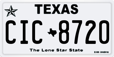 TX license plate CIC8720