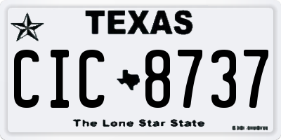 TX license plate CIC8737