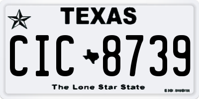 TX license plate CIC8739