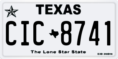 TX license plate CIC8741