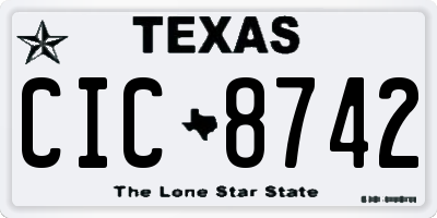 TX license plate CIC8742