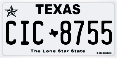 TX license plate CIC8755