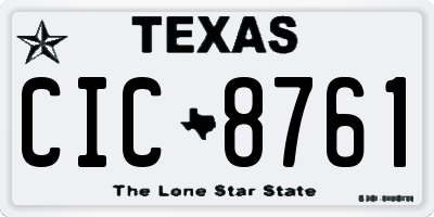 TX license plate CIC8761