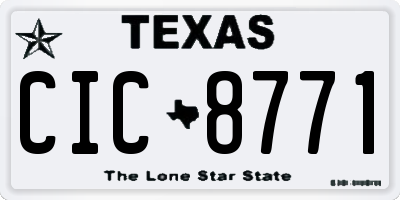 TX license plate CIC8771
