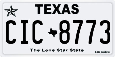 TX license plate CIC8773