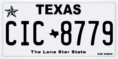 TX license plate CIC8779