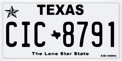 TX license plate CIC8791