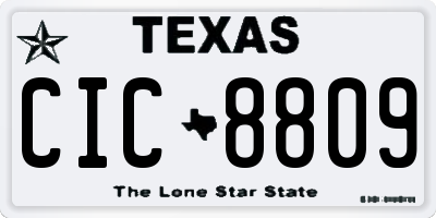 TX license plate CIC8809