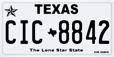 TX license plate CIC8842