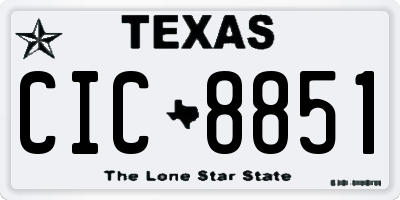 TX license plate CIC8851
