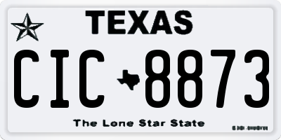 TX license plate CIC8873