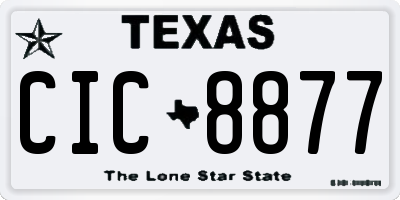 TX license plate CIC8877
