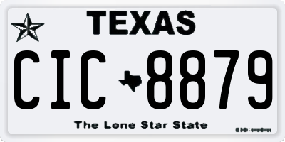 TX license plate CIC8879