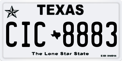 TX license plate CIC8883